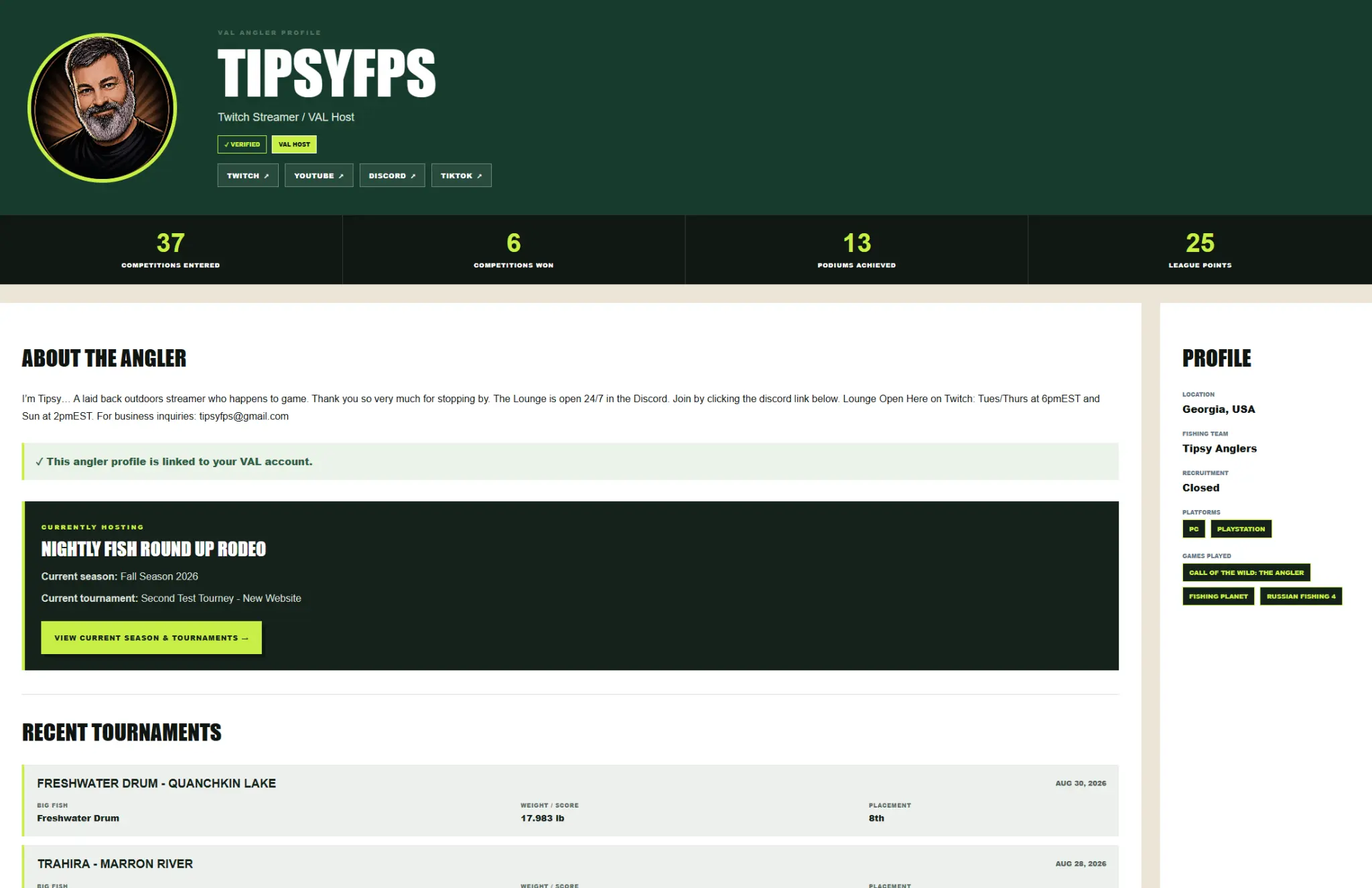 TipsyFPS VAL angler profile