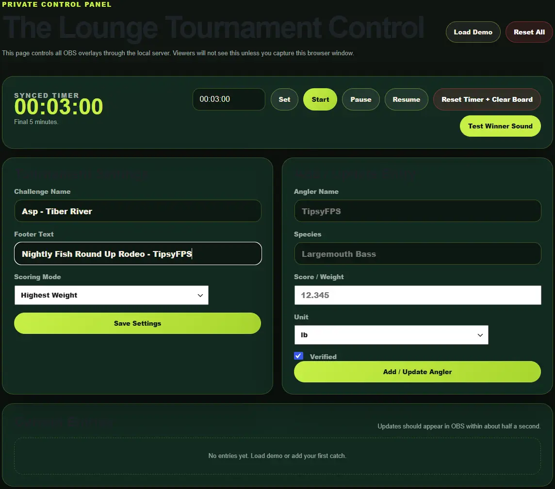 VAL Tournament Control Center